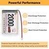 Hiteuoms 3.7V 2000mAh Lithium Rechargeable Battery 1S 1C LiPo Battery