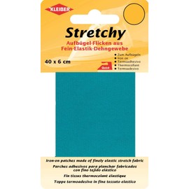 Kleiber Iron On Elasticated Clothing Repair Tape, 40cm x 6cm, Green Turquoise