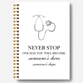 Guymn Inspirational Nurses Notebook, Future Nurse Doctor Gifts Journal, Nurse Appreciation Week Gifts Journal, Medical Stethoscope Nursing Hardcover Spiral Notebooks 5.5x8.3 Inch