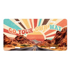 Decorative Vanity Aluminum Front License Plate (Vintage Go Your Own Way)