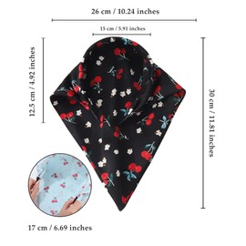 AWAYTR 3pcs Hair Bandana for Women Girls Hair Scarf Headband Bandana Double Layer Triangle Head Kerchief Boho Hair Band (Lattice - White + Blue + Light Pink)