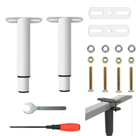 2 Bed Legs, Adjustable Furniture Feet 18-33 cm, Retractable Bed Feet, Durable, Slatted Support Leg, Metal Furniture Support Feet, Suitable for Cupboard, Sofa, Bed Frame (Wrench, Screwdriver Included)