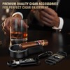 Tesonway Cigar Ashtray with Cigar Cutter Set, Cigar Cutter Guillotine,