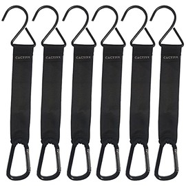 CACTIYE Fence Hooks for Bat Bags and Water Bottle, Keep The Baseball Equipment Clean and Tidy (Black, 6)