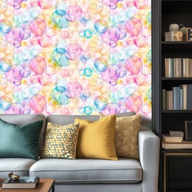 HOMETITUTE Bubbles Wallpaper Cute Colorful Backdrop Peel and Stick Contact Paper Self Adhesive Removable Counter Peel and Stick Wall Paper for Girls Room Countertop Cabinet Home Wall Decor 15.7"x39.4"