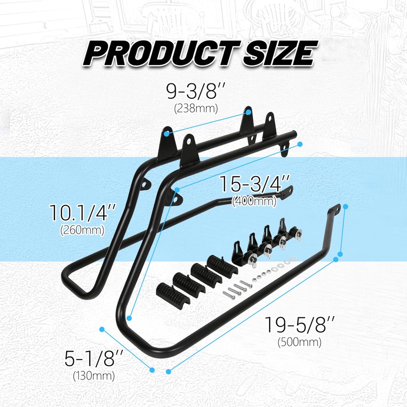 ECOTRIC Saddle Bag Conversion Brackets Support Guard Compatible with Harley