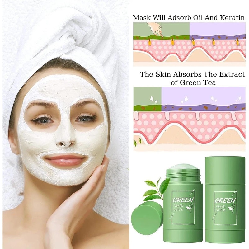 Green Tea Cleansing Mask Stick - Deep Cleansing Mud, Blackhead,