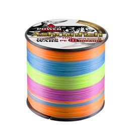 Ashconfish PE Line X8 Fishing Line, 164yd/218yd/328yd/546yd/1093yd (150m/200m/300m/500m/1000m), No. 1/1.2/1.5/2/2.5/3/3.5/4/5/6/7/8/9/10, 5 Colors: Multicolored, White, Yellow, Gray, Duck Green, 8 Braid