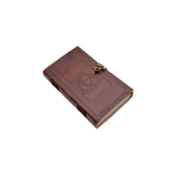 SZCO Supplies Celtic Triquetra Design Leather Journal with Lock