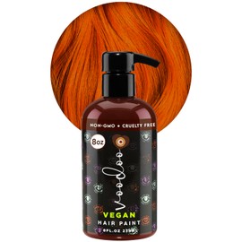 MOEHAIR Tinte para El Cabello Voodoo Copper(Cobre Rojo Veneciano) 8Oz | Color de Cabello Temporal Vegano Entremezclable | Sin Crueldad | Sin Goteo, Cremoso y Vibrante | Color de Cabello Temporal Sin S