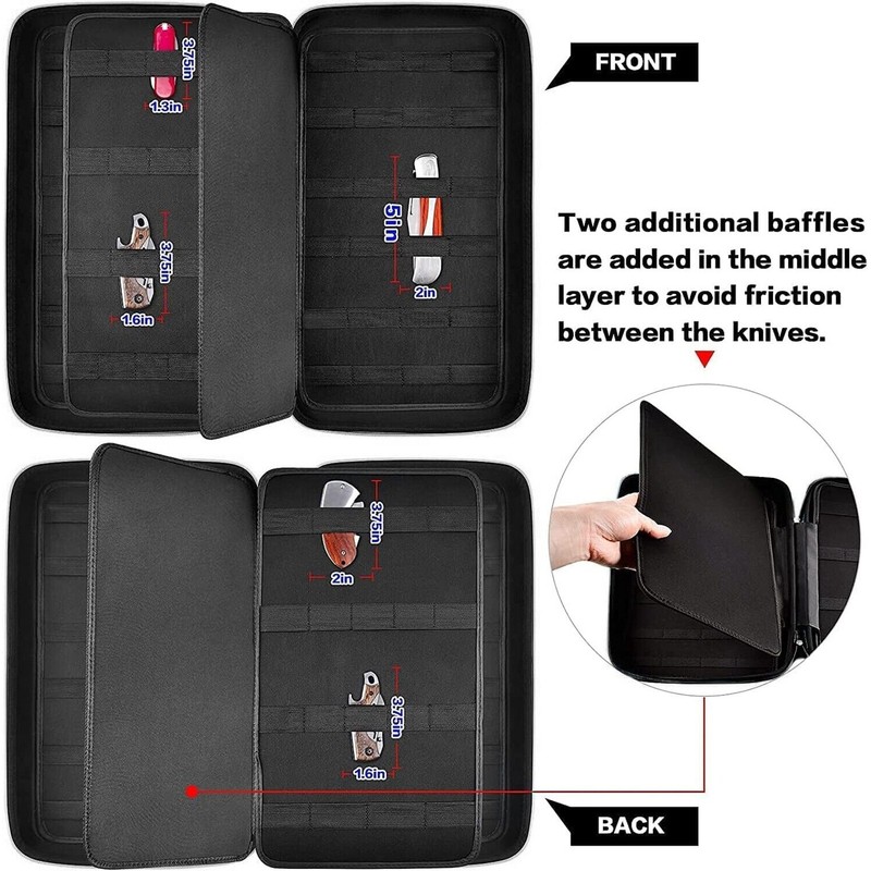 GWCASE Knife Display Case for 66+ Pocket Knives. Folding Holder,