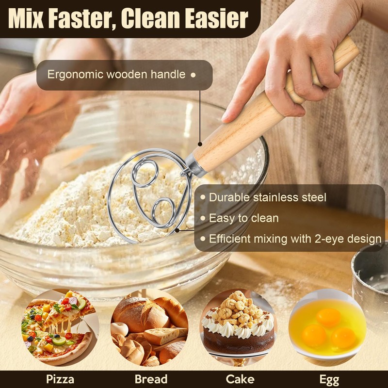 2 Pack Dough Whisk & Bread Lame Set – Beechwood