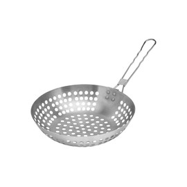 Barbecue wok with folding handle, diameter 277 x 68 mm