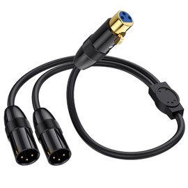 MOTONG XLR Y Splitter Cable, 1 XLR Female to 2 XLR Male XLR Cable Balanced Microphone Splitter Cord Audio Micphone Cable Adapter 0.5M/1.6FT(Female to dual Male