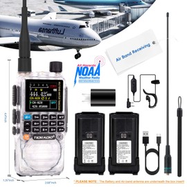 TIDRADIO TD-H3 GMRS Radio，Air Band and NOAA Weather Receiver & Scan Radio Rechargeable Long Range Handheld Radio 1 Pack-Crystal