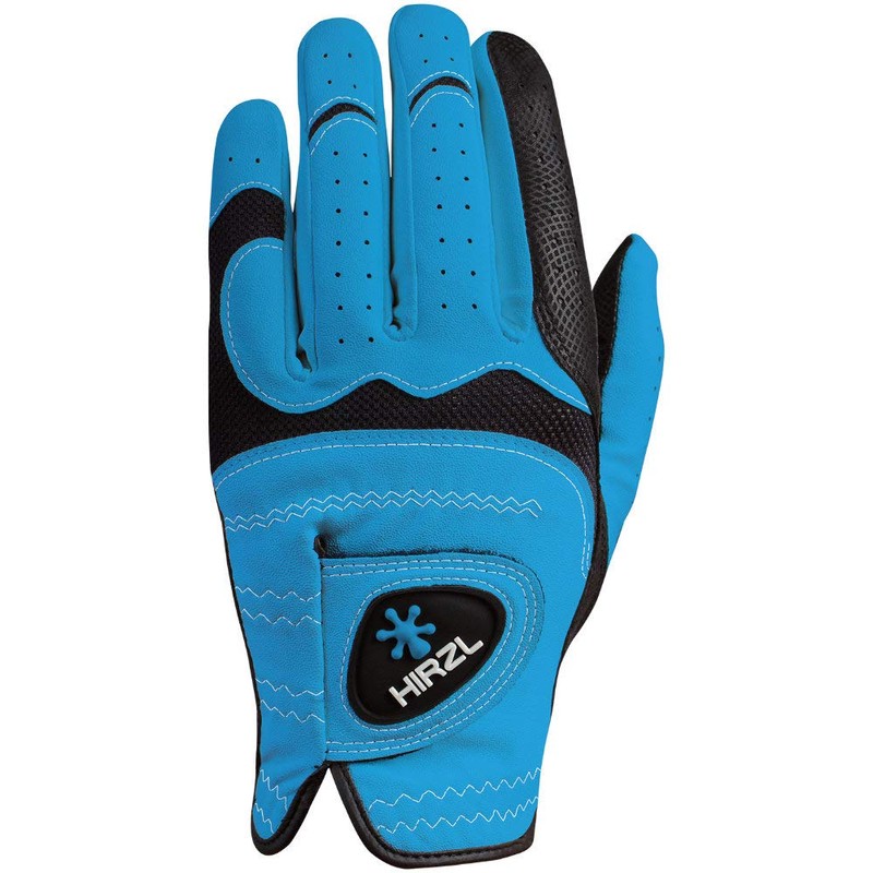 Hirzl Hybrid PLUS Golf Glove (Blue/Black, Large)