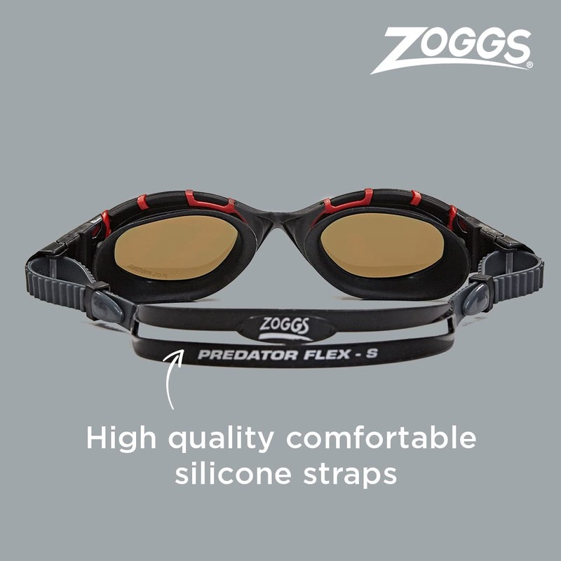 Zoggs Predator Flex Polarized Ultra Smaller Swimming Goggles, Red/Black/Copper Polarized