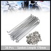 Hihaha 36pcs 3.5mm Thread Diameter 170mm Length Motorcycle Wheel Spokes