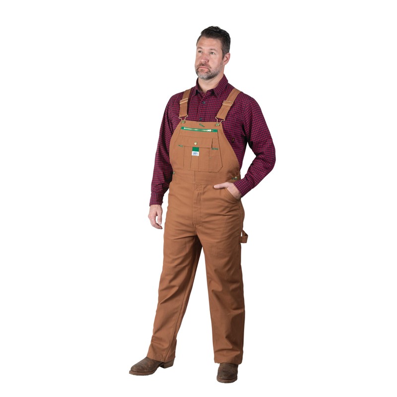 Liberty Men's Duck Bib Overall, Pecan, 38x28