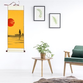 Angoily Blank Hanging Rice Paper Scroll 80x34 cm l Chinese Xuan Paper Wall Mounting Drawing Scrolls for Writing Drawing Calligraphy Christmas Decor