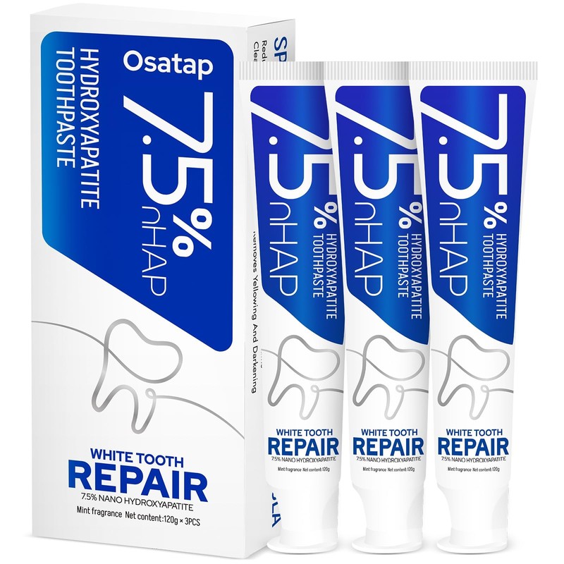 Hydroxyapatite Toothpaste, 7.5% Nano HA, Fluoride Free Fresh Mint Formula