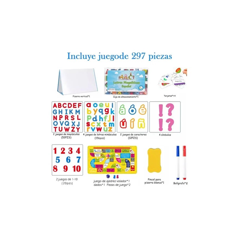 Juego Montessori De Letras Magnéticas En Inglés De 297 Pzs