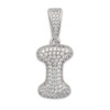 Small CZ .925 Sterling Silver Bubble Letter (S)