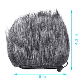YOUSHARES Furry Windscreen Muff Pop Filter - Outdoor Fur Wind Protection Pop Protection for Zoom H5, H6 Portable Recorder