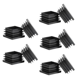 Murtenze 50Pack 1.25 Inch Square Tube End Caps, Black Plastic Square Plugs Tubing Post End Cap for Tubing Chair Table Stool Leg, Furniture Legs Replacement Caps (32mm)