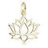 Materia KA-69-Gold Lotus Flower Pendant, Gold-Plated 925 Sterling Silver with