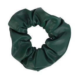Vegan Leather Look Scrunchie (Dark Green)