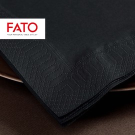 Fato, Einweg-Papierservietten, Ideal für informelle Mittagessen und Buffets, Packung mit 50 Servietten, Größe 33x33, 4-fach gefaltet, 2-lagig, Farbe Schwarz, FSC-zertifiziert