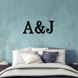 Resama 11'' Black Metal Letters for Wall Decor, Visual 3D Large Alphabet, Decorative Farmhouse Hanging Letter Sign for Living Room Bedroom Office Home Party (S)