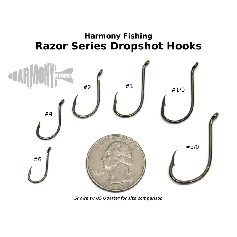 Harmony Fishing - Razor Series Dropshot Fishing Hooks (Select Size