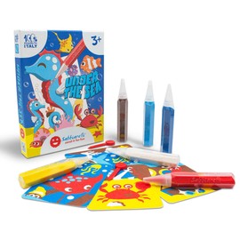 Sabbiarelli Sand-it For Fun Kit Under the Sea Under the Sea - Creative Craft Set: Paint with Sand and Let Your Imagination Run Wild, Sand Pictures for Children from 3+, Birthday Gift Idea