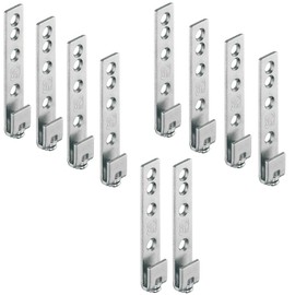 Gedotec Adjustable cupboard hanger, 200 kg, cabinet hanger, kitchen visible top cabinet, end stop: Left, nickel-plated metal, 1 piece - screw-in hanger.