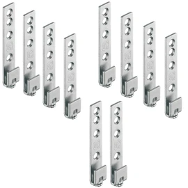 Gedotec Adjustable cupboard hanger, 200 kg, cabinet hanger, kitchen visible top cabinet, end stop: Left, nickel-plated metal, 1 piece - screw-in hanger.