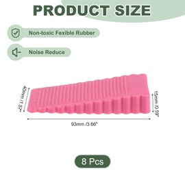 uxcell 8 Pcs Door Stoppers for Bottom of Door, 15mm/0.59 Inch Door Stops, Rubber Door Stopper Wedge Anti Slip, Window Stopper Door Stackable, Pink