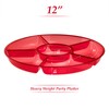 Plasticpro 6 Sectional Round Plastic Serving Tray/Platter (8, Red)