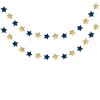 Mefuny 30 Feet Navy Blue Gold Party Decorations Paper Star