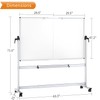 VIZ-PRO Double-Sided Mobile Whiteboard, 60 x 48 Inches, Magnetic Rolling