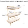 jinsongdafa 3-Tiered Serving Rack with Ceramic Tray, Foldable Gold Stand