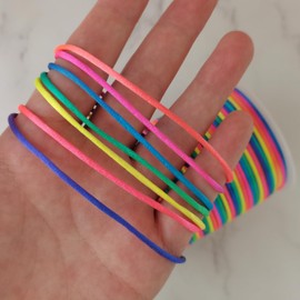 Esffaci 328Feet Rainbow Nylon Satin Cord for Hair Braids Locks Twists 2mm Beading Thread String for Bracelet Necklace Jewelry Making Chinese Knot Macrame Craft, 2.0mm, RHSN6-RB