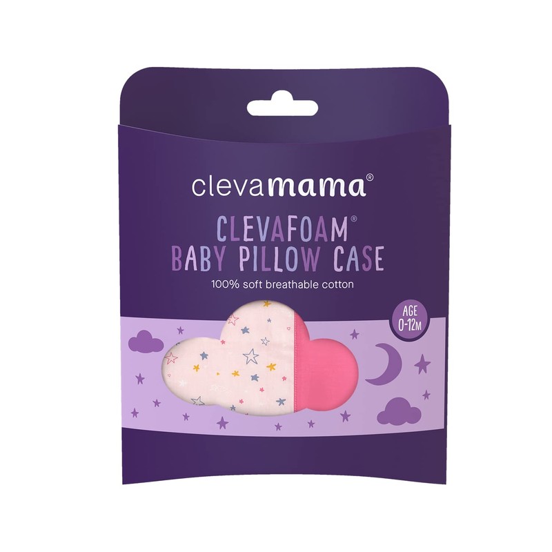 ClevaMama ClevaFoam Baby Pillow Case - Pink
