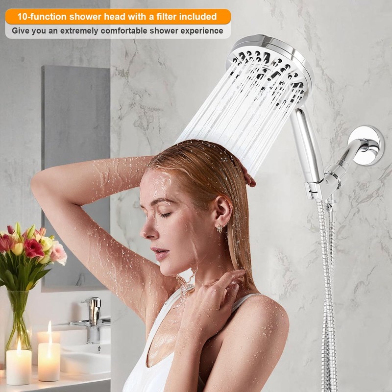 Filtered Shower Head with handheld, 10 Functions High Pressure showerhead