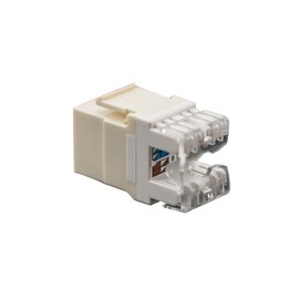 Legrand - OnQ RJ45 Telephone Keystone Jack, Male to Female Data Connector with Rear Mount Snap-In Design, Universal Connector, Light Almond, 5 Pack, F3450LAV5