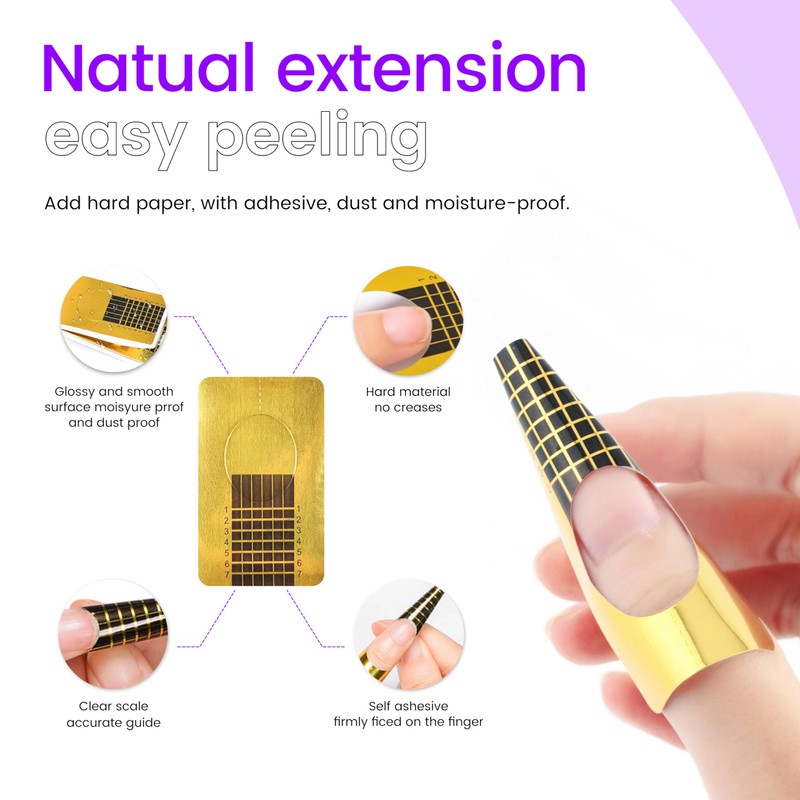 SULLMAR NailForms for Gel Builder Self Adhesive NailExtension Stickers for