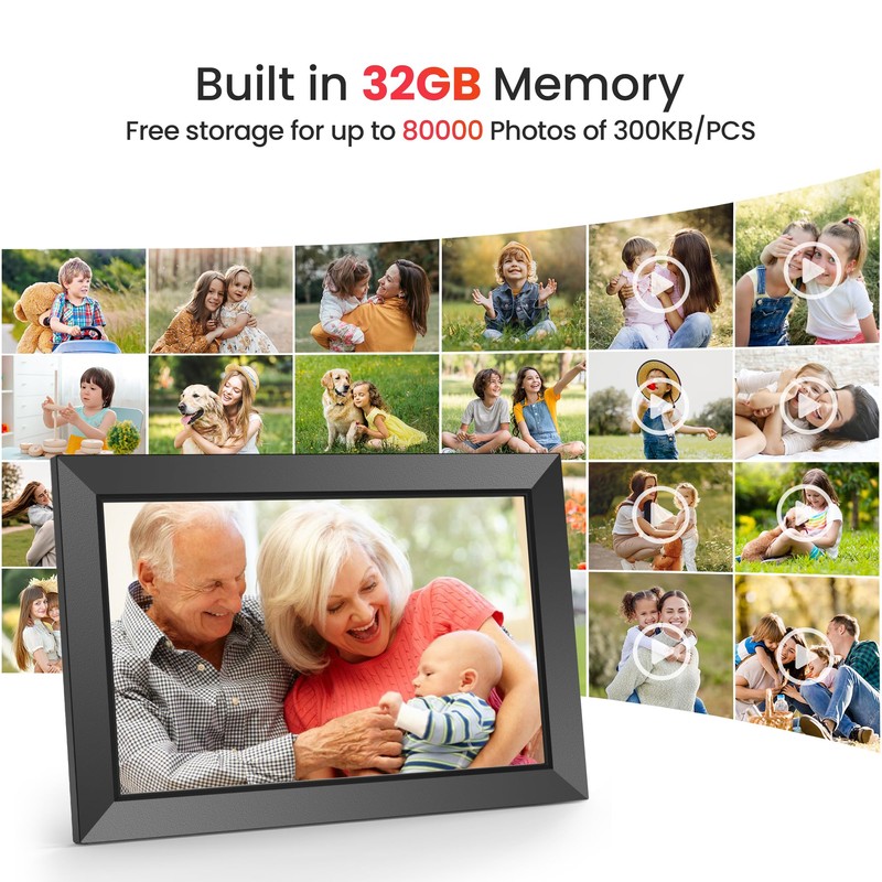 FRAMEO Digital Picture Frame WiFi 10.1 Inch - 1280 x