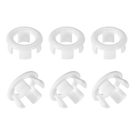 DTGN 30x15mm(DxT) Sink Overflow Cover - 6Pack - Good for Bathroom Kitchen Sink - Plastic Basin Trim Insert in Hole Ring Covers Caps - White