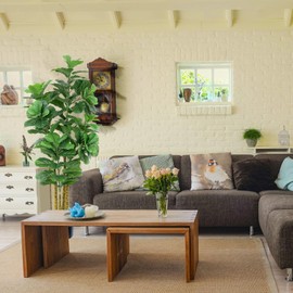 6ft Artificial Fiddle Leaf Fig Tree in Pot,Faux Fiddle Leaf Fig Tree,Large Artificial Tree for Living Room Office Home Decor and Housewarming Gift (1 Pack)